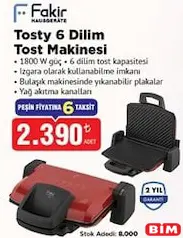 FAKİR TOSTY 6 DİLİM TOST MAKİNESİ